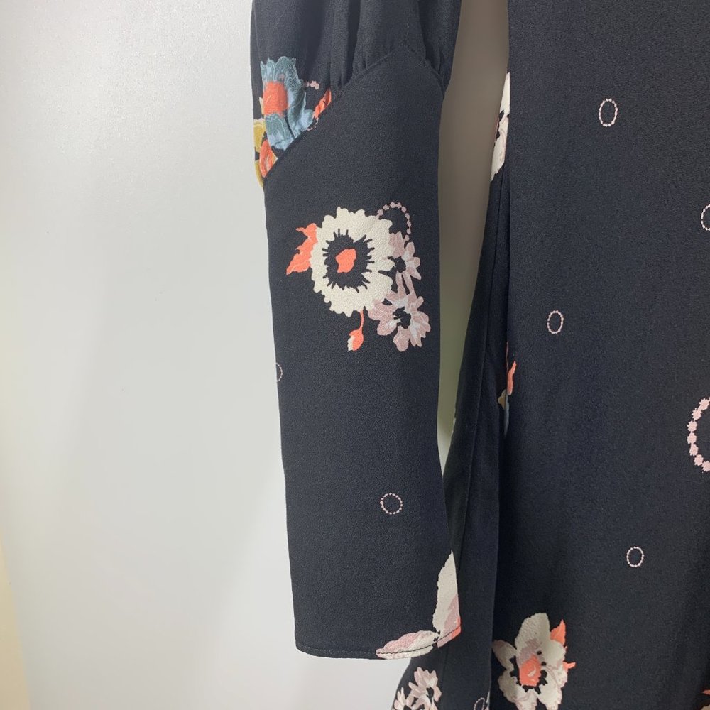 Free People Sunshadows Floral Print Split Sleeve Mini Dress NWT! 2 - Picture 7 of 16